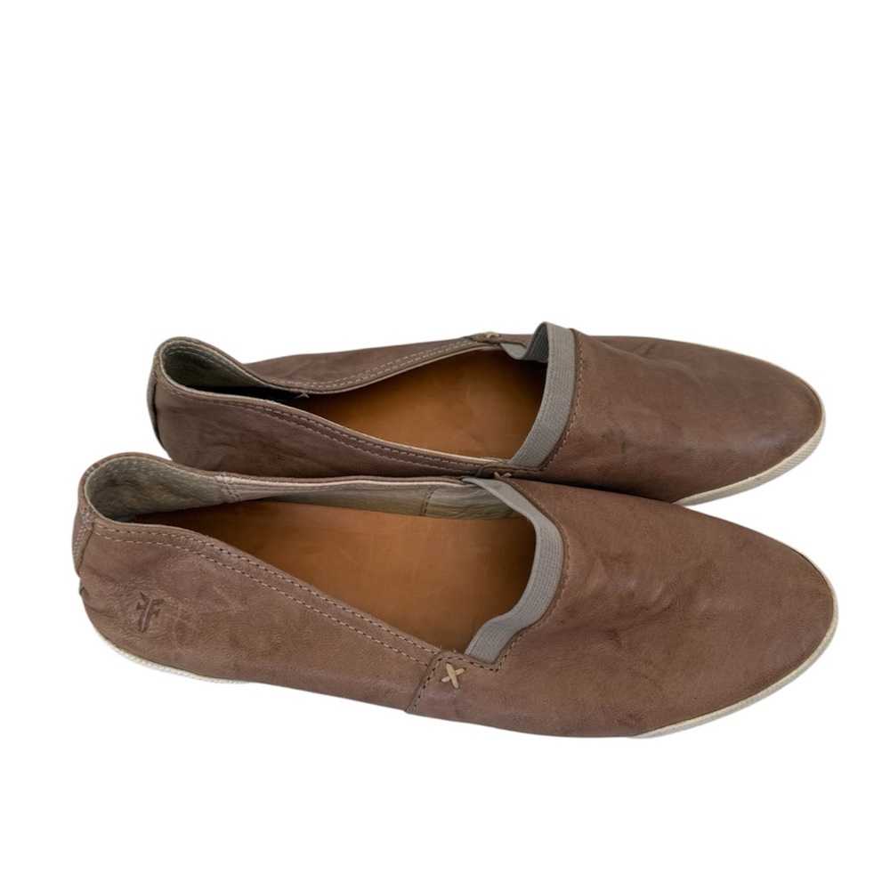 Frye Brown Leather Slip-On Sneakers